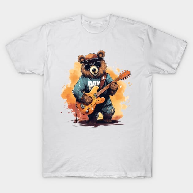 bear guitarist T-Shirt by piratesnow